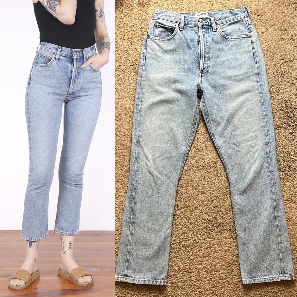 Agolde Riley High Rise Straight Crop Jeans